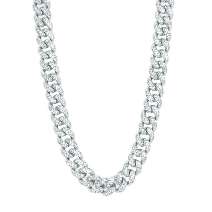 Classy jewels 13mm Cuban Chain - White Gold