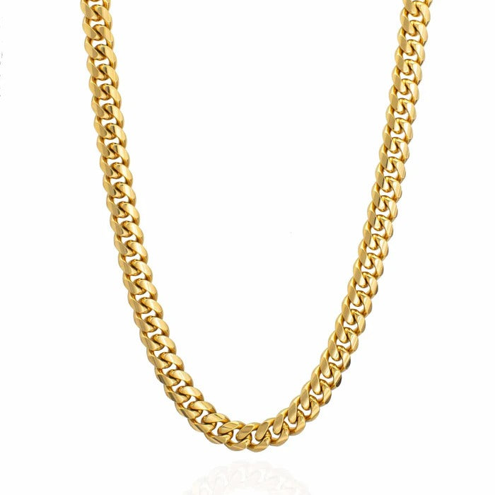 Classy jewels 10mm Cuban Iced Clasp Chain - Gold