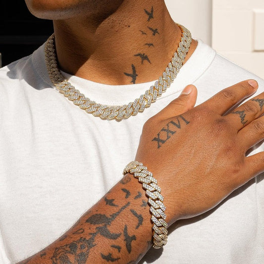 Classy jewels 14mm Monaco Chain + Bracelet - Gold