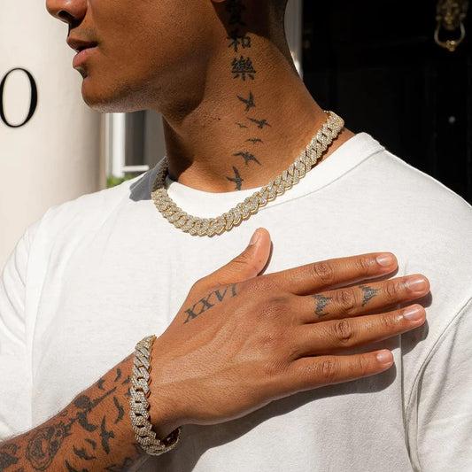 Classy jewels 14mm Monaco Chain + Bracelet - Gold