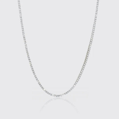 3mm Moissanite Tennis Chain - 925 Silver - D Colour - VVS1