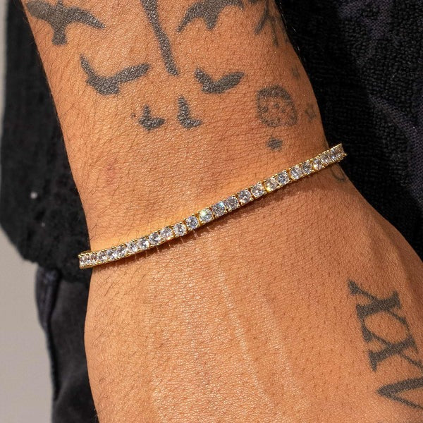 3mm Moissanite Tennis Bracelet - 18k Vermeil - D Colour - VVS1