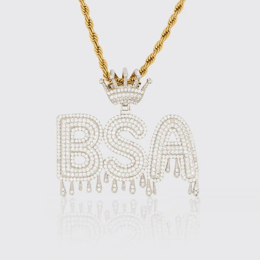 Custom Moissanite Font Pendant - 925 Silver - D Colour - VVS1