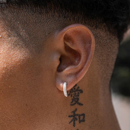 Moissanite Mini Hoop Earrings - 925 Silver - D Colour - VVS1