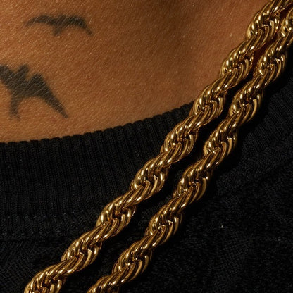 6mm Rope Chain - Gold