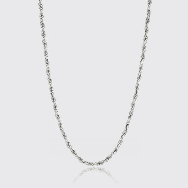 6mm Rope Chain - White Gold