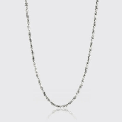 6mm Rope Chain - White Gold
