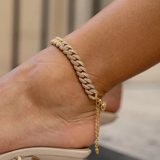 Classy Jewels  10mm Cuban Anklet - Gold