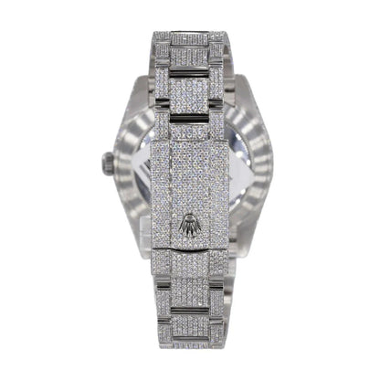 Rolex 41MM Moissanite Diamond Two Row Bezel Watch 22CT