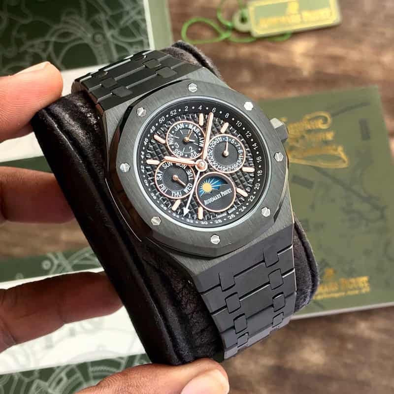 Audemars Piguet Perpetual Calendar Open Worked Full Black Automatic Mens Watch