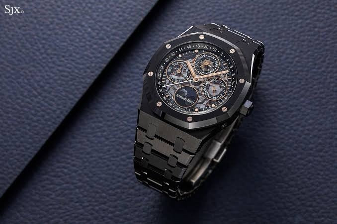Audemars Piguet Perpetual Calendar Open Worked Full Black Automatic Mens Watch