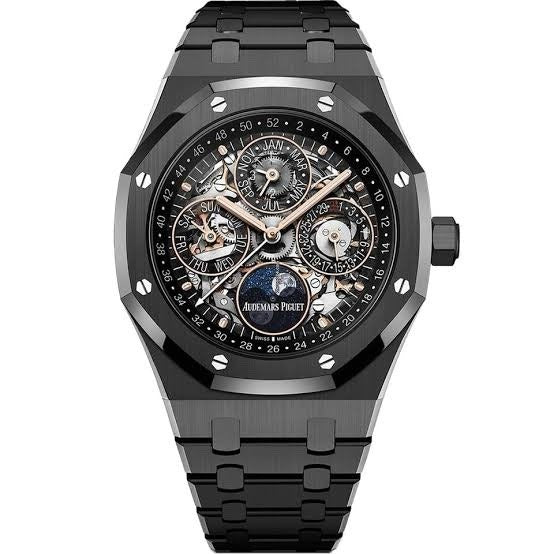 Audemars Piguet Perpetual Calendar Open Worked Full Black Automatic Mens Watch