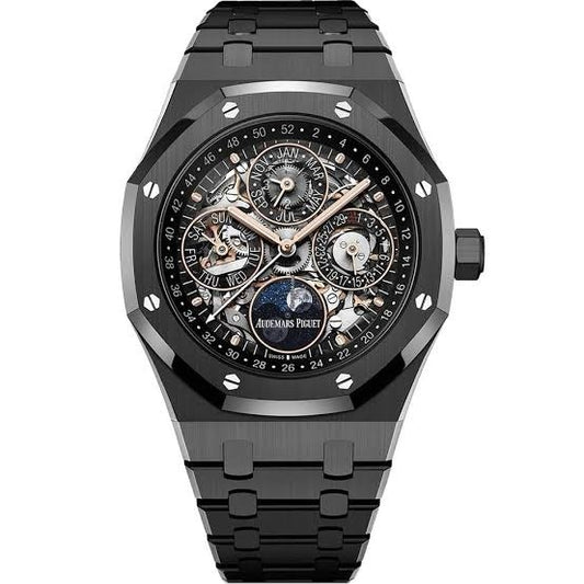 Audemars Piguet Perpetual Calendar Open Worked Full Black Automatic Mens Watch