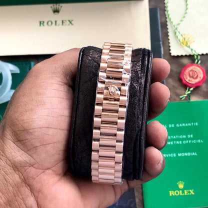 Exclusive Rolex Day Date 2024 Rosegold Black Dial Swiss ETA Automatic Men’s Watch