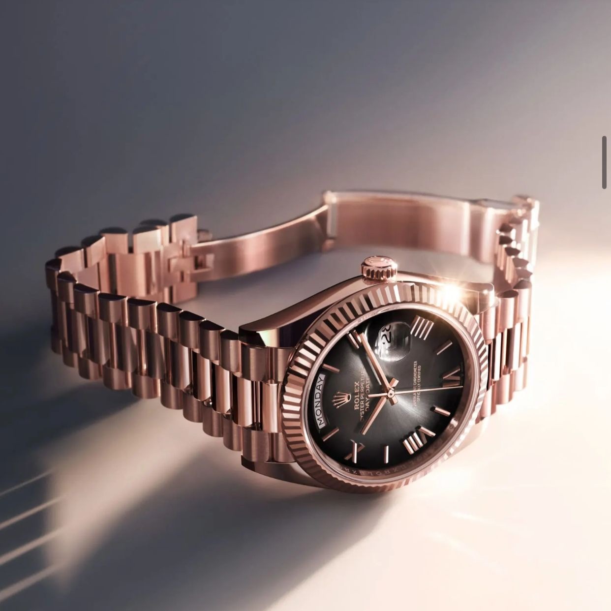 Exclusive Rolex Day Date 2024 Rosegold Black Dial Swiss ETA Automatic Men’s Watch