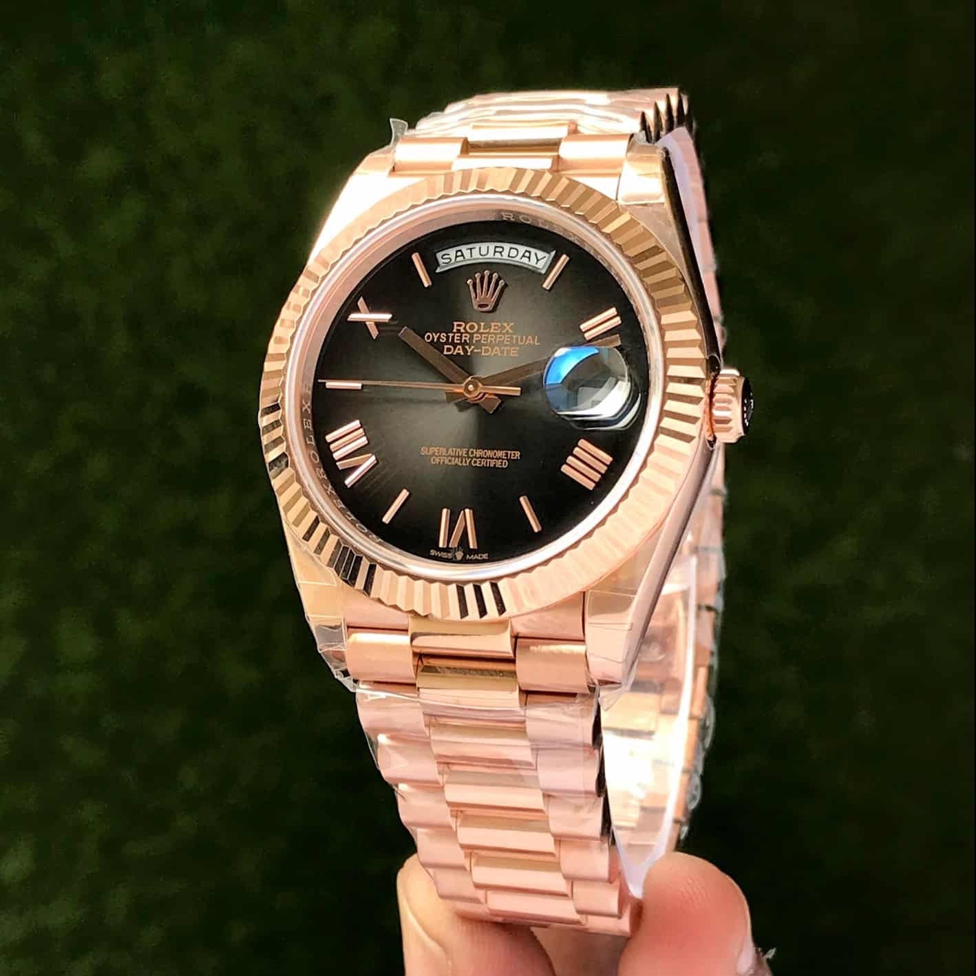 Exclusive Rolex Day Date 2024 Rosegold Black Dial Swiss ETA Automatic Men’s Watch