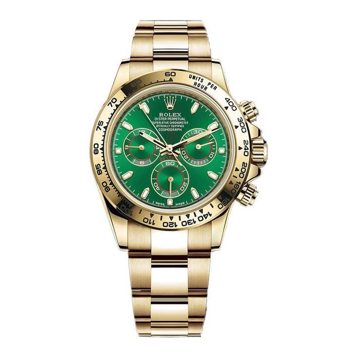 Rolex Cosmograph Daytona Gold &amp; Green Dial Japanese Automatic Mens Watch