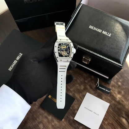 Richard Mille RM 057 Tourbillon Mens Watch White Skeleton Dial Automatic Mens Watch