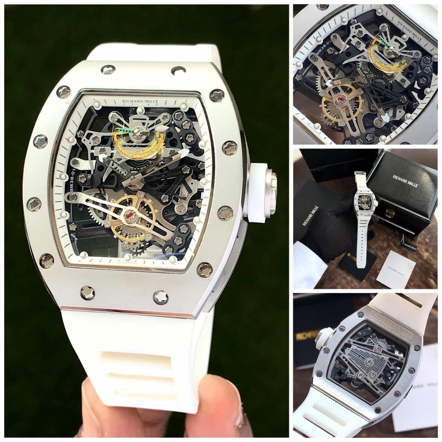 Richard Mille RM 057 Tourbillon Mens Watch White Skeleton Dial Automatic Mens Watch