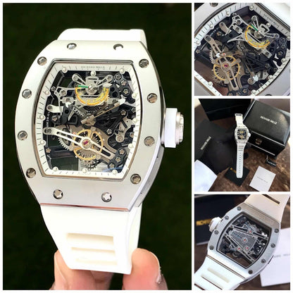 Richard Mille RM 057 Tourbillon Mens Watch White Skeleton Dial Automatic Mens Watch