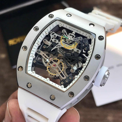 Richard Mille RM 057 Tourbillon Mens Watch White Skeleton Dial Automatic Mens Watch
