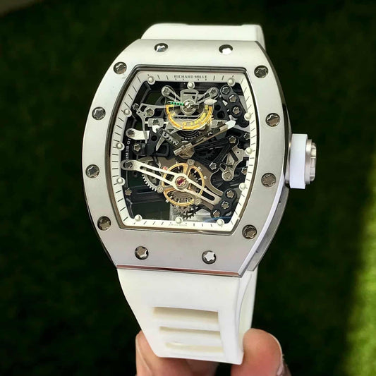 Richard Mille RM 057 Tourbillon Mens Watch White Skeleton Dial Automatic Mens Watch