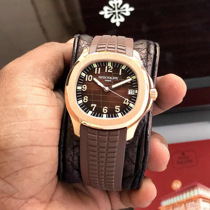 Patek Philippe Aquanaut 5167R Rosegold Brown Dial Swiss ETA Automatic Mens Watch