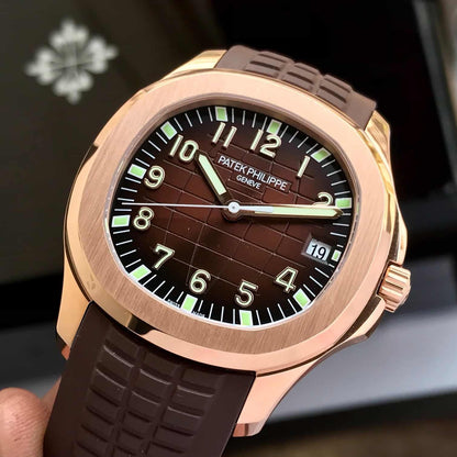 Patek Philippe Aquanaut 5167R Rosegold Brown Dial Swiss ETA Automatic Mens Watch