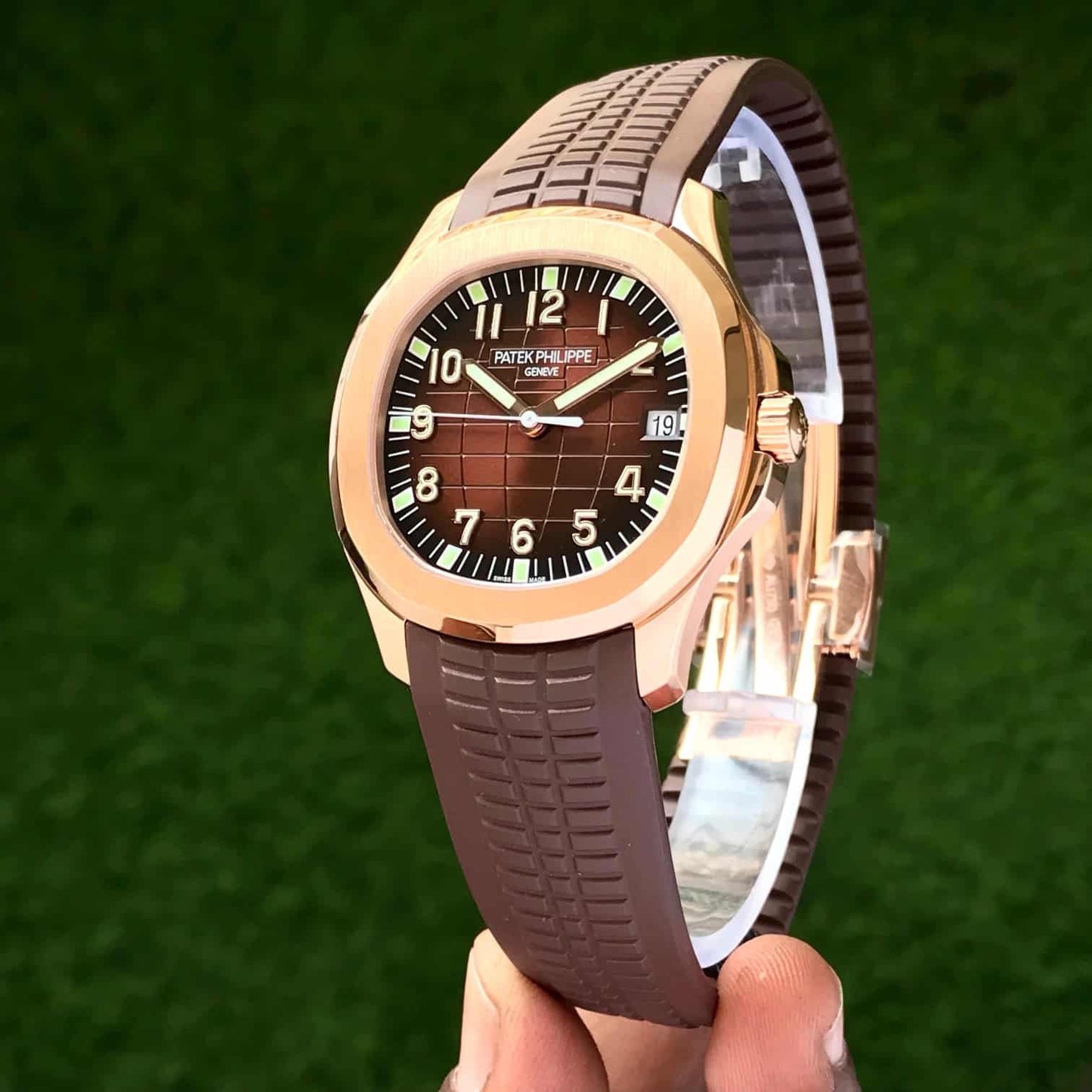 Patek Philippe Aquanaut 5167R Rosegold Brown Dial Swiss ETA Automatic Mens Watch