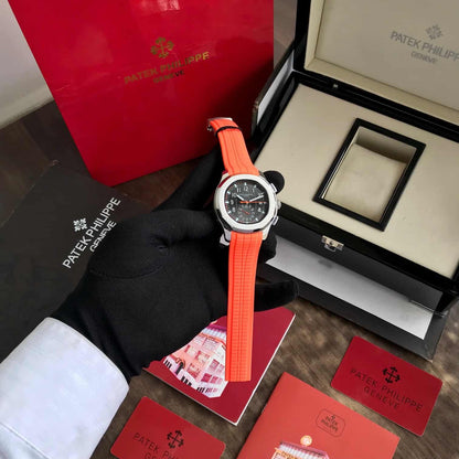 Patek Philippe Aquanaut Chronograph 5968A Orange Strap Automatic Men’s Watch