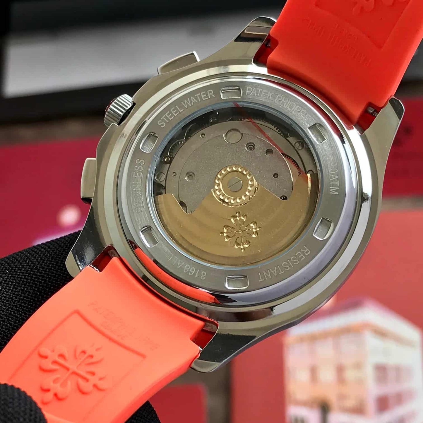 Patek Philippe Aquanaut Chronograph 5968A Orange Strap Automatic Men’s Watch