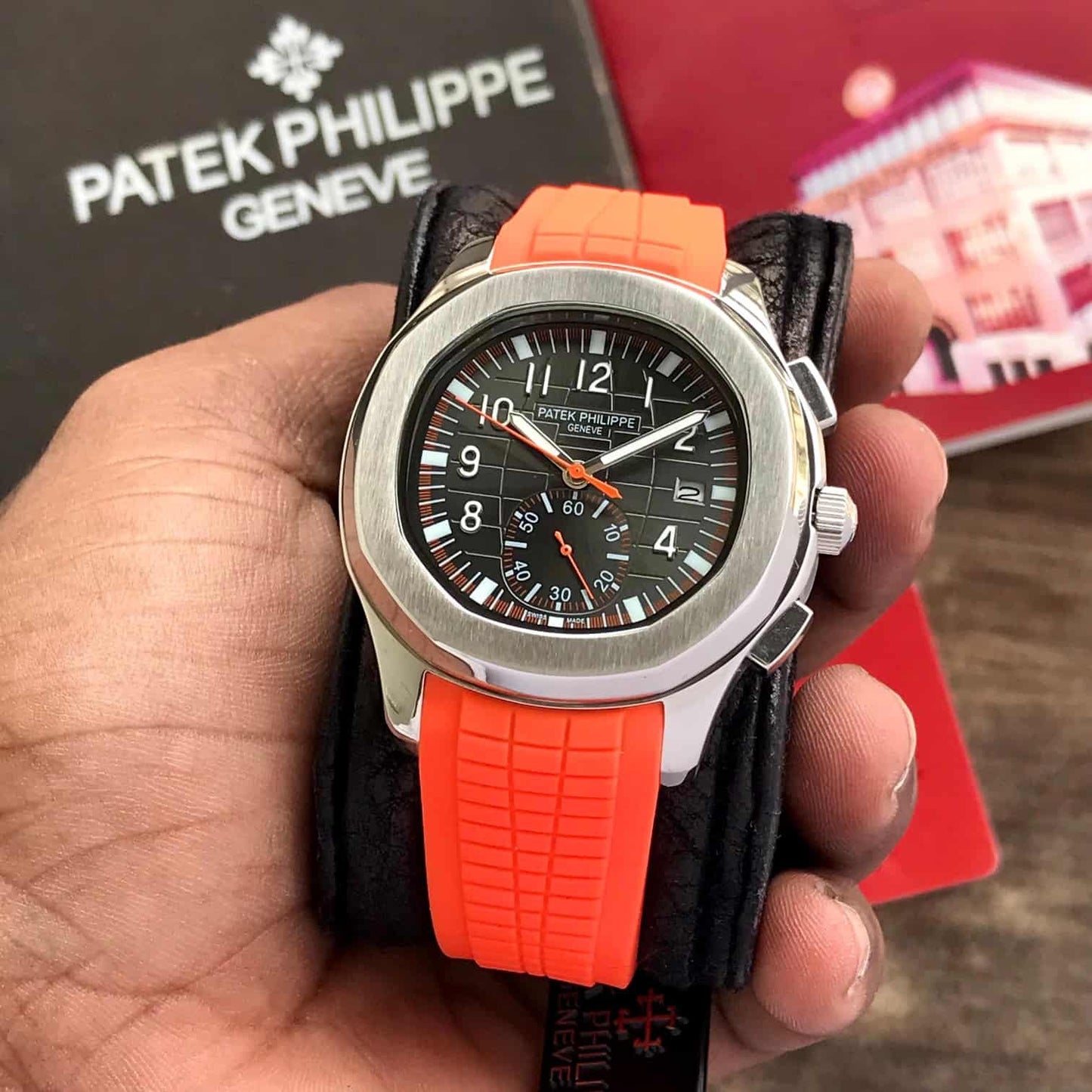 Patek Philippe Aquanaut Chronograph 5968A Orange Strap Automatic Men’s Watch