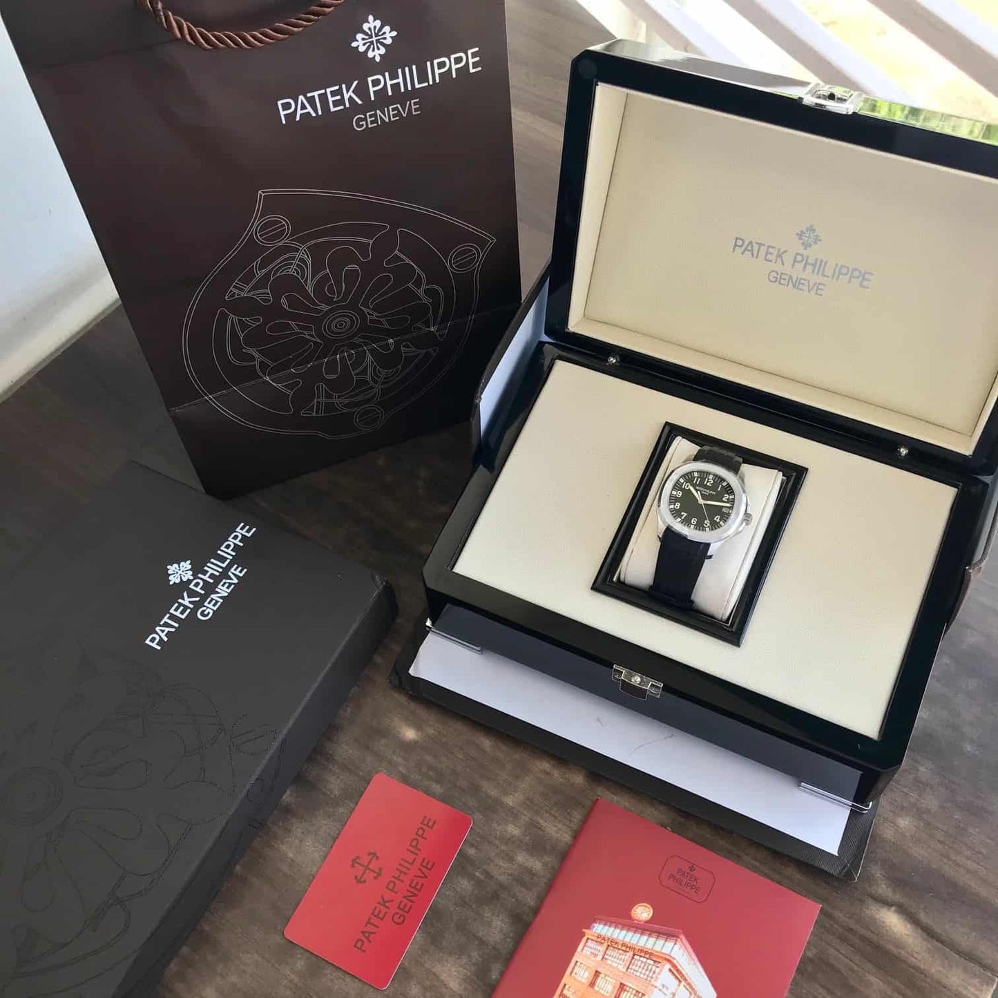 Patek Philippe Aquanaut Silver Black Swiss ETA Automatic Men’s Watch