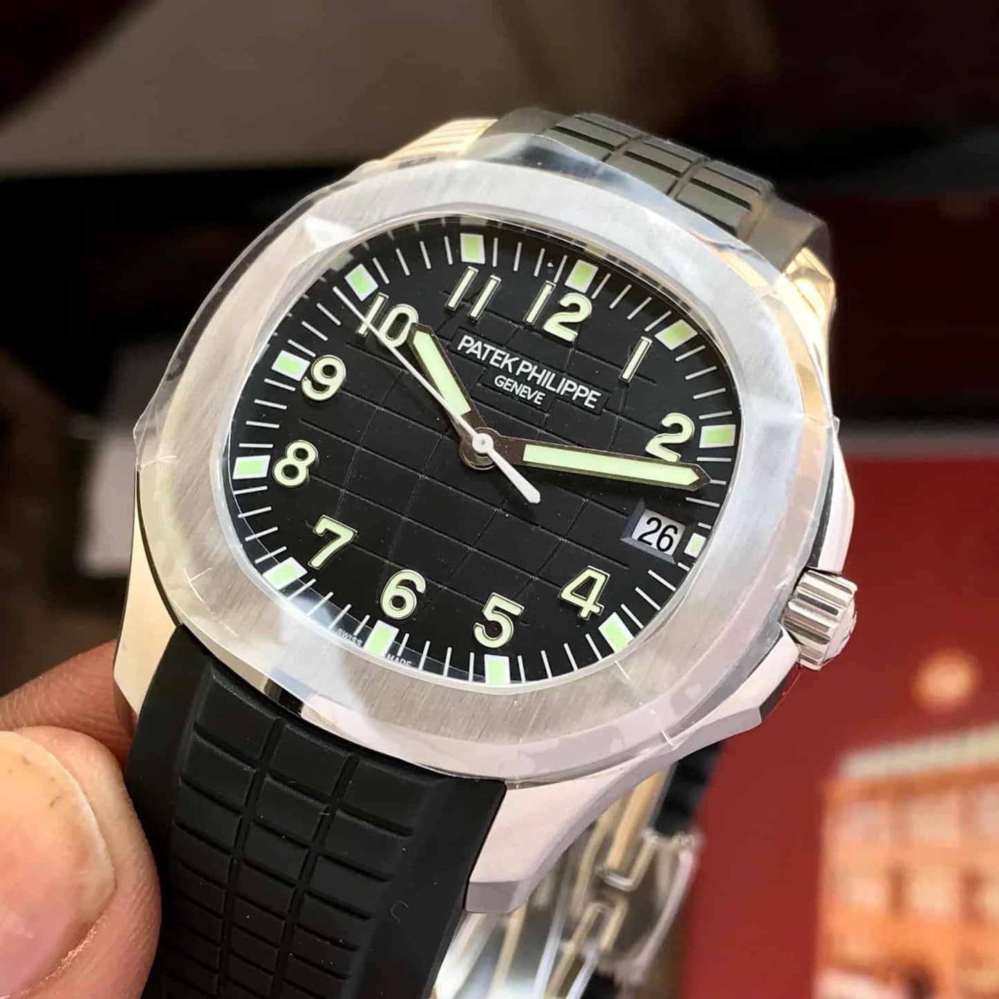 Patek Philippe Aquanaut Silver Black Swiss ETA Automatic Men’s Watch