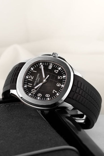 Patek Philippe Aquanaut Silver Black Swiss ETA Automatic Men’s Watch