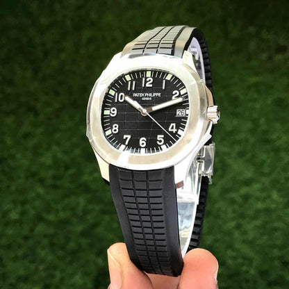 Patek Philippe Aquanaut Silver Black Swiss ETA Automatic Men’s Watch