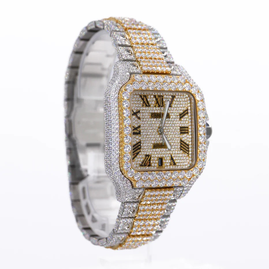 CS Two Tone 41MM Moissanite Diamond Watch 20CT