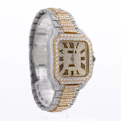 CS Two Tone 41MM Moissanite Diamond Watch 20CT