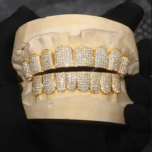 Moissanite Grillz VVS 925 Sterling Silver 18K gold plated