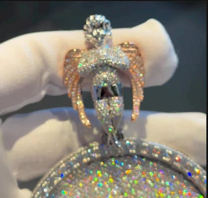 Custom made Iced Out Hip Hop Pendant | Chunky Moissanite pendant | 925 Silver / 10K Gold | Custom Handmade Moissanite Jewelry