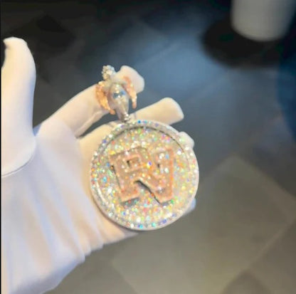 Custom made Iced Out Hip Hop Pendant | Chunky Moissanite pendant | 925 Silver / 10K Gold | Custom Handmade Moissanite Jewelry