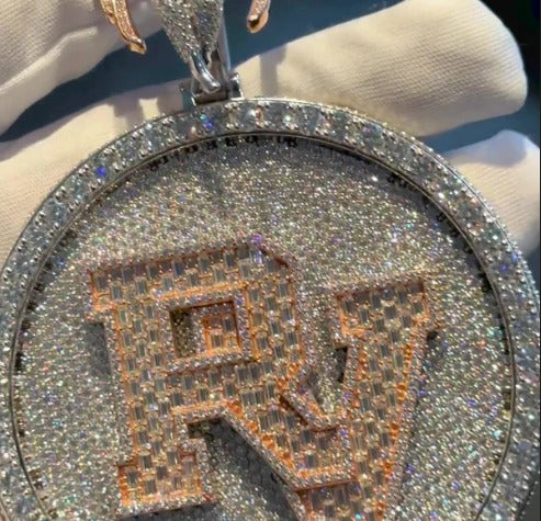 Custom made Iced Out Hip Hop Pendant | Chunky Moissanite pendant | 925 Silver / 10K Gold | Custom Handmade Moissanite Jewelry