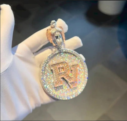 Custom made Iced Out Hip Hop Pendant | Chunky Moissanite pendant | 925 Silver / 10K Gold | Custom Handmade Moissanite Jewelry