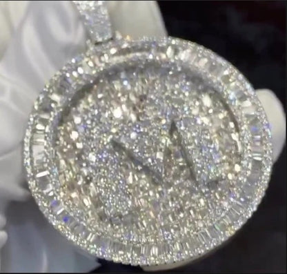 Custom made Iced Out Hip Hop Pendant | Chunky Moissanite pendant | 925 Silver / 10K Gold | Custom Handmade Moissanite Jewelry (Copy)