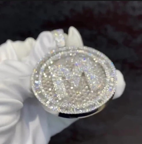 Custom made Iced Out Hip Hop Pendant | Chunky Moissanite pendant | 925 Silver / 10K Gold | Custom Handmade Moissanite Jewelry (Copy)