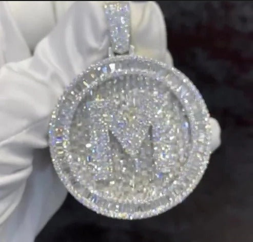 Custom made Iced Out Hip Hop Pendant | Chunky Moissanite pendant | 925 Silver / 10K Gold | Custom Handmade Moissanite Jewelry (Copy)