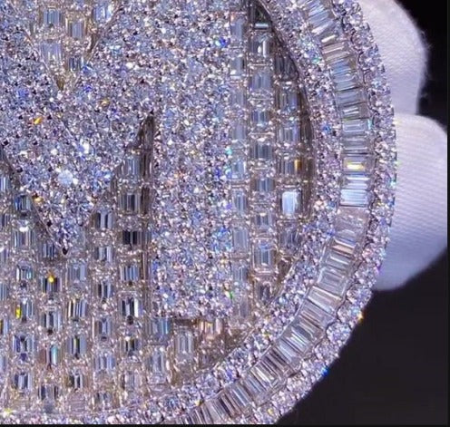 Custom made Iced Out Hip Hop Pendant | Chunky Moissanite pendant | 925 Silver / 10K Gold | Custom Handmade Moissanite Jewelry (Copy)