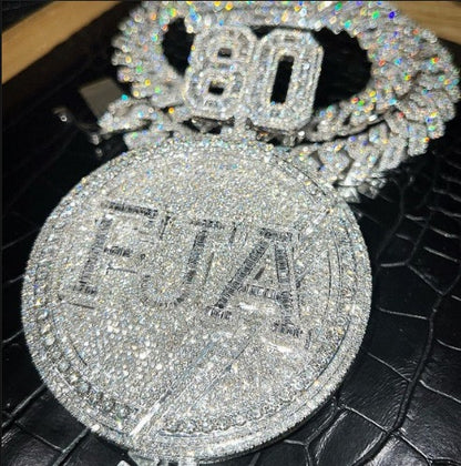 Cust Iced Out Hip Hop Pendant | Chunky Moissanite pendant | 925 Silver / 10K Gold | Custom Handmade Moissanite Jewelry