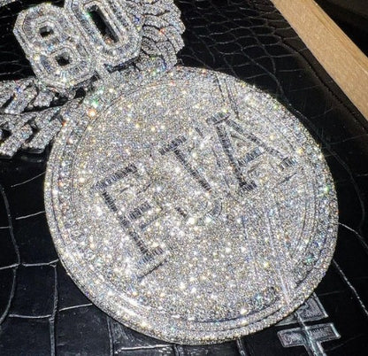 Cust Iced Out Hip Hop Pendant | Chunky Moissanite pendant | 925 Silver / 10K Gold | Custom Handmade Moissanite Jewelry