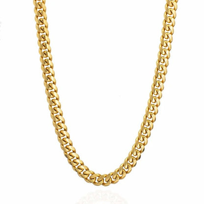 Classy Jewels  10mm Cuban Moissanite Clasp Chain - 18K Vermeil - D Colour - VVS1